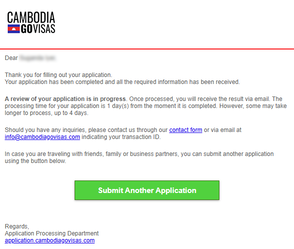 Cambodia visa email pending mini